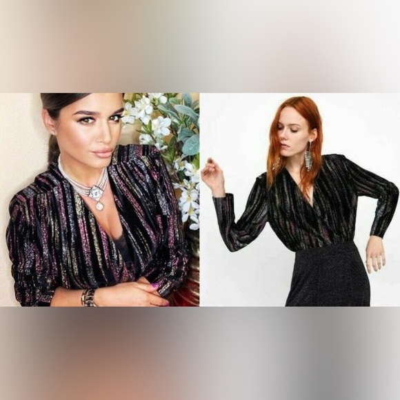 Zara Sparkly Velvet Bodysuit - Picture 3 of 10